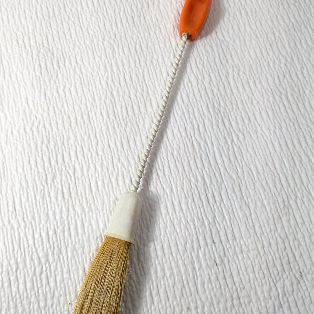 Vintage Kellogg‎ Quality Basting & Pastry Brush orange plastic handle USA RARE